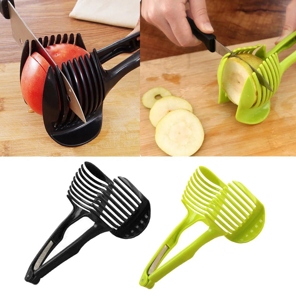 Handheld Tomato Onion Slicer Bread Clip Fruit Vegetable Cutting Lemon Shreadders Potato Apple Gadget Kitchen Accessories