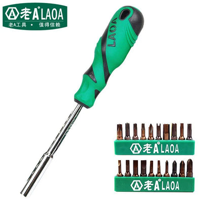 LAOA 20PCS Multi-function Magnetic Screwdriver Tools Hardness HRC60 Professional Screwdriver Bits Repair Kit