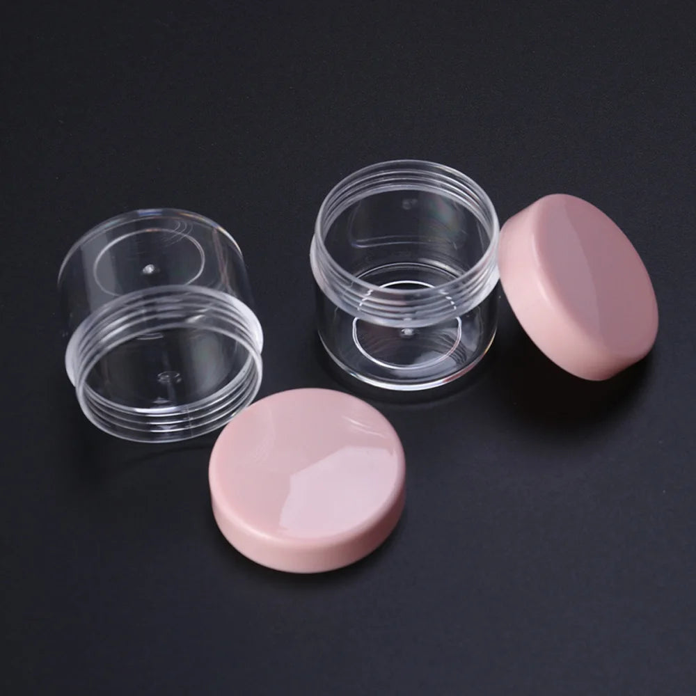 20Pcs 20g Mini Portable Round Pot Bottles Cosmetic Travel Sample Empty Container for Facial Cream Shampoo Lotion (Pink)