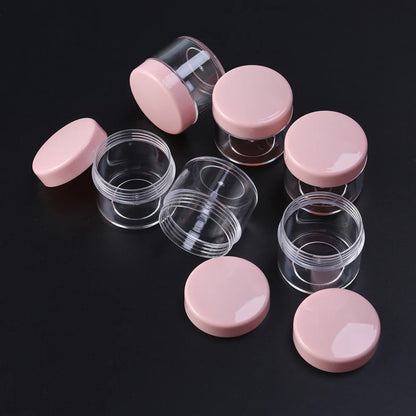 20Pcs 20g Mini Portable Round Pot Bottles Cosmetic Travel Sample Empty Container for Facial Cream Shampoo Lotion (Pink)