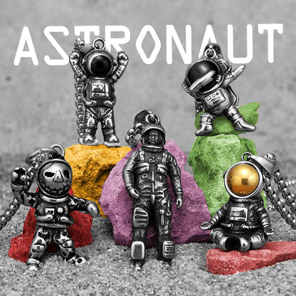 Variety Astronaut Necklaces Pendants 316L Stainless Steel Punk Rock Cute Hip Hop Rap Chain Party for Friend Couple Jewelry Gift