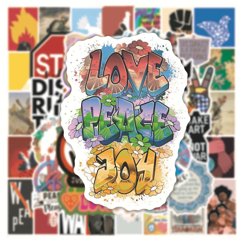 10/30/50PCS Love and Peace Cartoon Sticker Friends Gift Graffiti Scrapbook Skateboard Luggage Laptop Aesthetic Sticker Wholesale