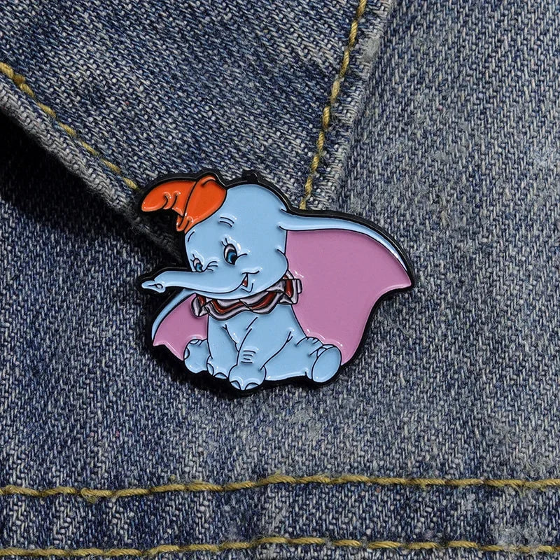 Disney Cartoon Cute Dumbo Enamel Pin Lovely Elephant Brooch Cosplay Accessories Gifts for Fans Kids